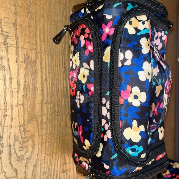 Lug Trolley & Mini Trolley Blue Black Multicolor Floral Cosmetic Bags Lot Of 2 - Picture 12 of 16